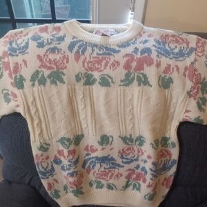 Vintage Floral Knit Sweater